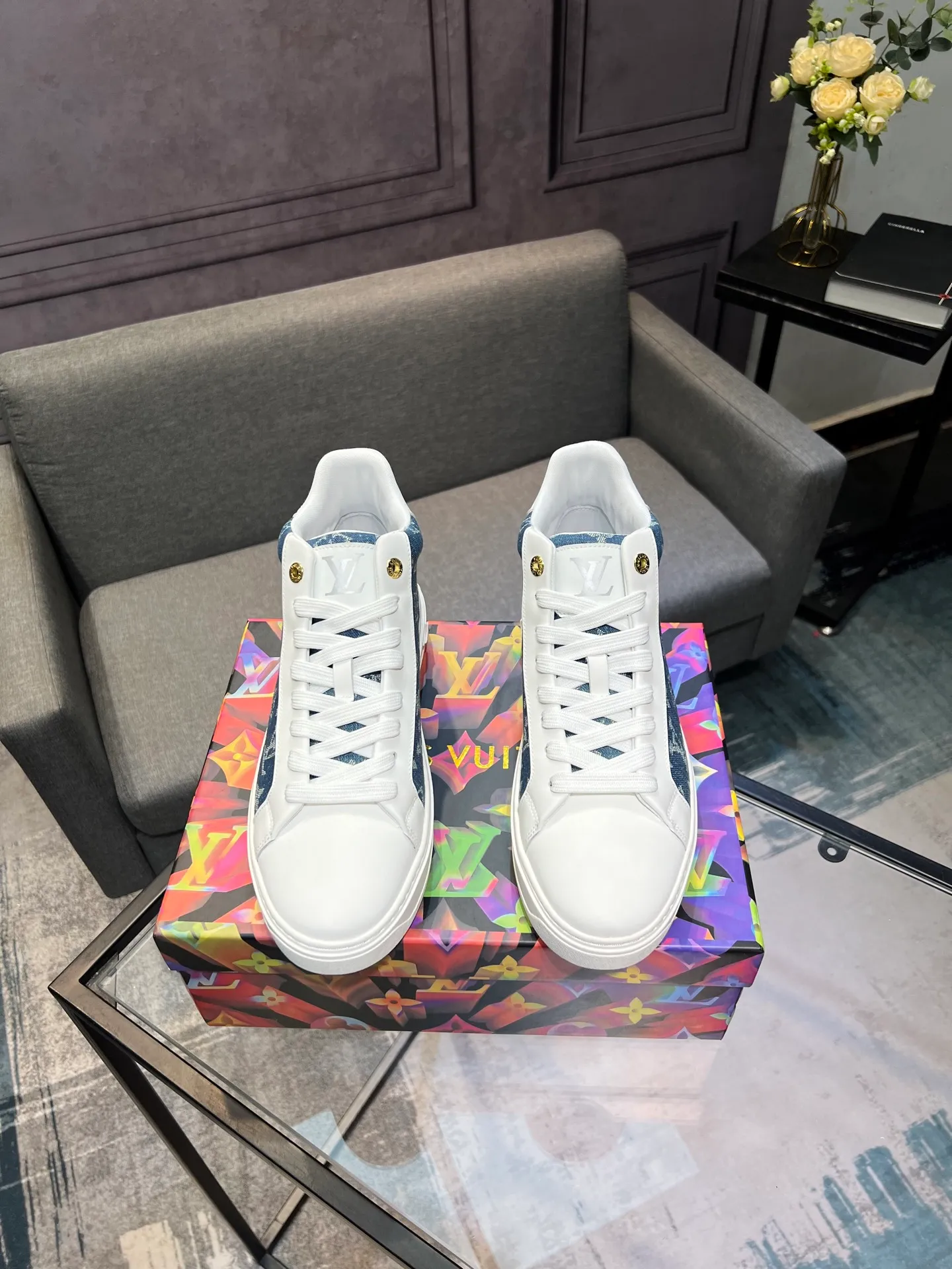Men's shoes 💰560 LV Louis Vuitton. The latest fashionable casual shoes are popular in physical stores. New spring and summer comfortable imported cowhide, cowhide mesh, unique jacquard fabric element design. With sheepskin lining, Lv original base, [sun][sun] high-end packaging and high quality💪Details determine quality, welcome to compare🇮🇹Code number 38-44, 45 can be customized